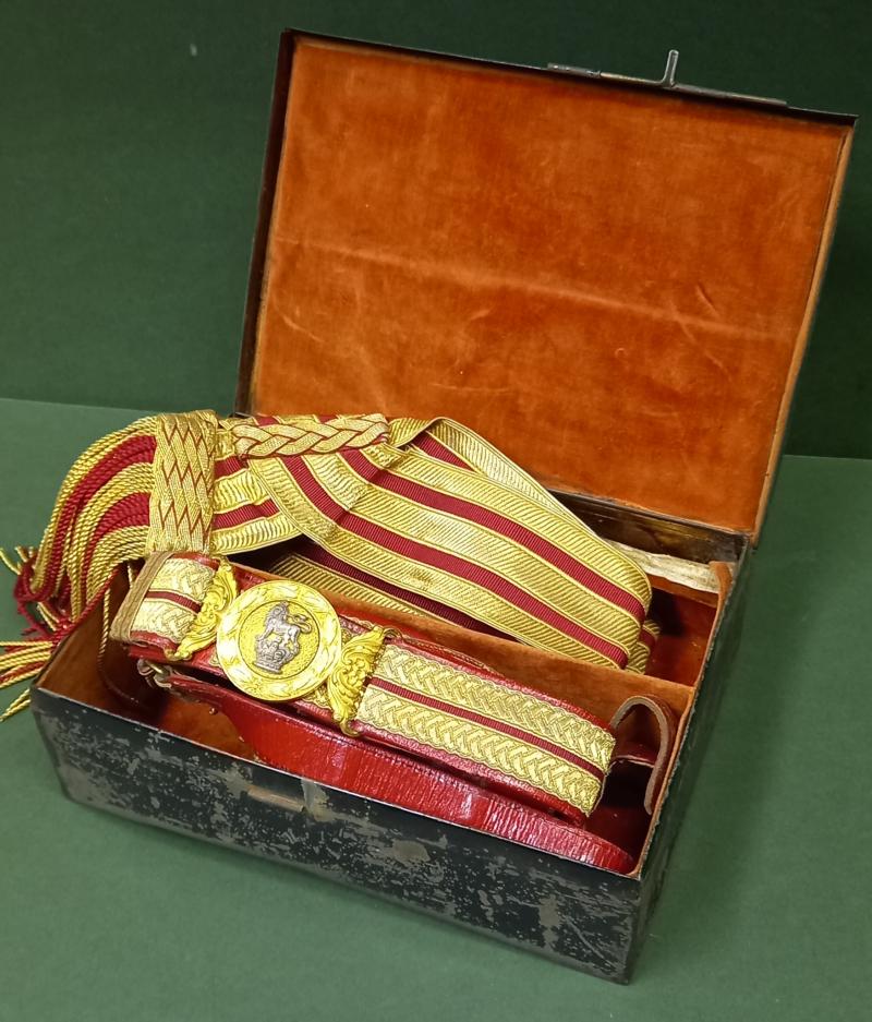 British Army Infantry Officers 1881-1901 Levee Dress Waist Belt Clasp and Belt