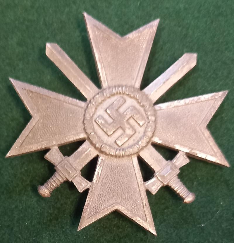 German WWII WAR MERIT CROSS 1ST CLASS . SILVER WITH SWORDS