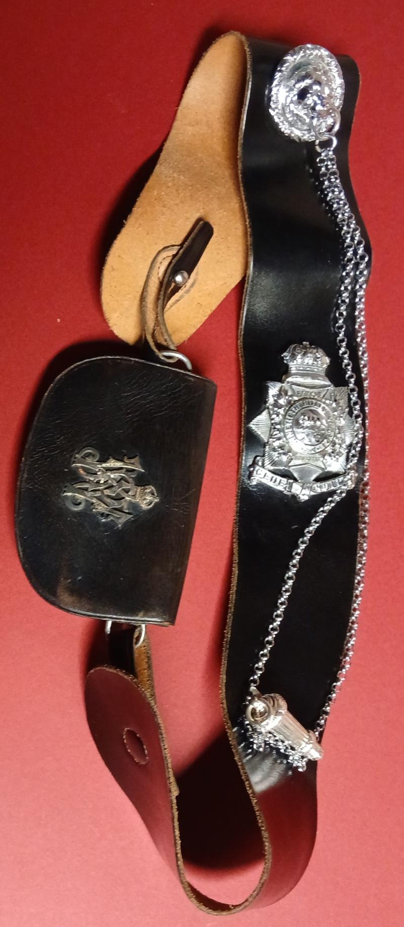 OFFICERS CROSS BELT & POUCH TO 90th RIFLES OF CANADA