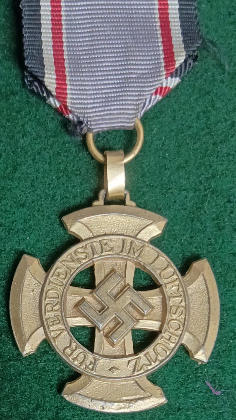 GERMAN WW2 AIR RAID WARDEN SERVICE MEDAL 1ST  CLASS