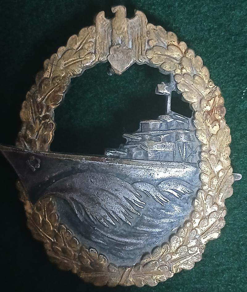 GERMAN WW2 KRIEGSMARINE  DESTROYERS BADGE