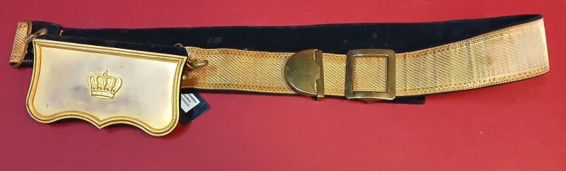 KINGDOM OF ROMANIA OFFICERS CROSS BELT & POUCH .