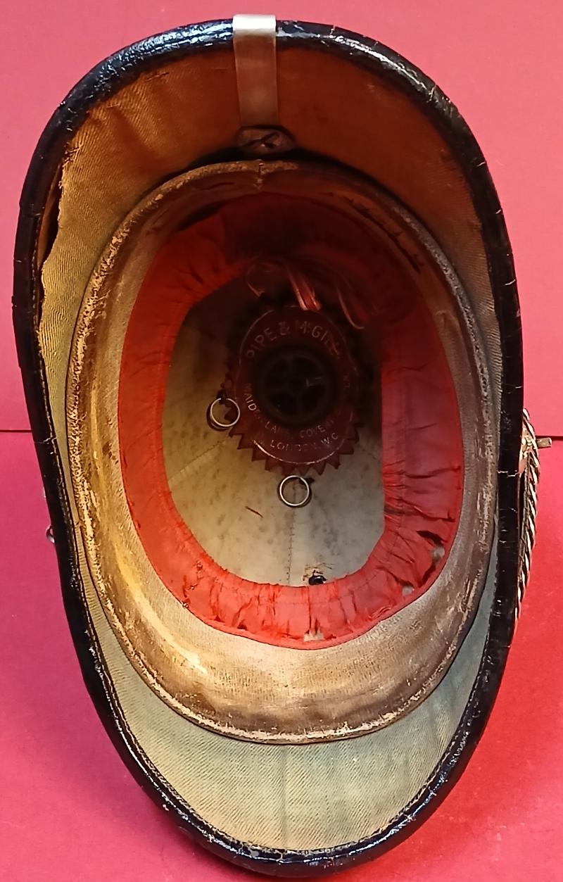 VICTORIAN OFFICERS BLUE CLOTH (HOME SERVICE) HELMET .